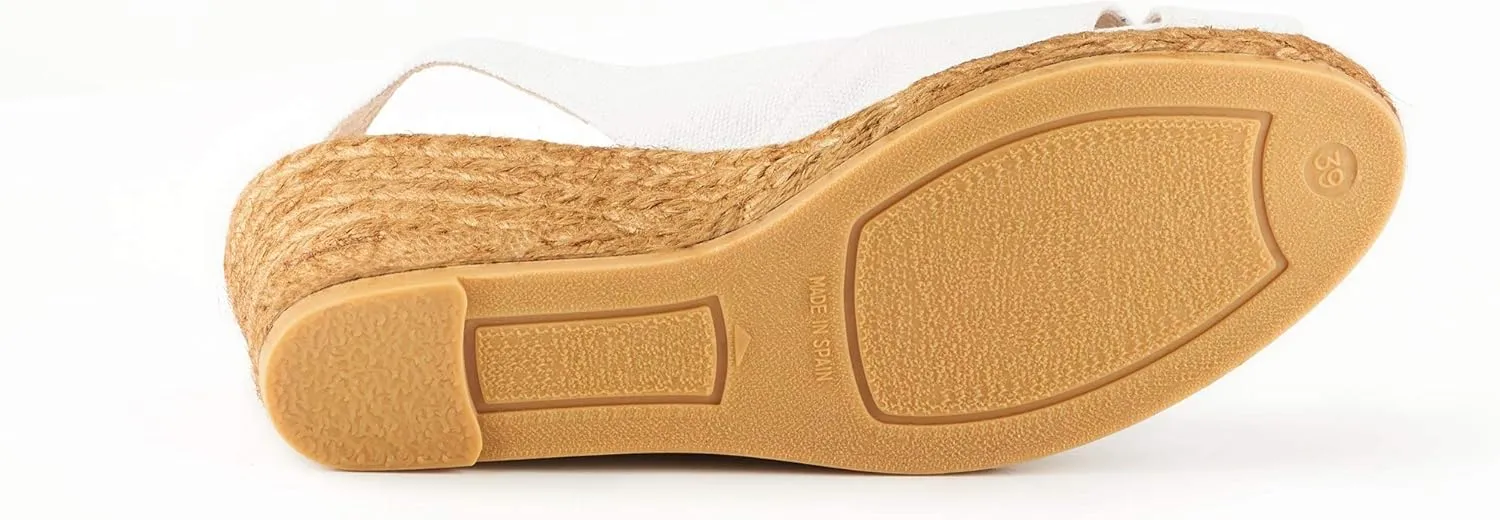 Viscata Llansa Canvas Wedge with Elegant Buckle Flattering 2  Slingback Heel Women's Sandals with Breathable Organic Cotton Canvas and 100% Natural Jute Midsole for all Casual Occasions