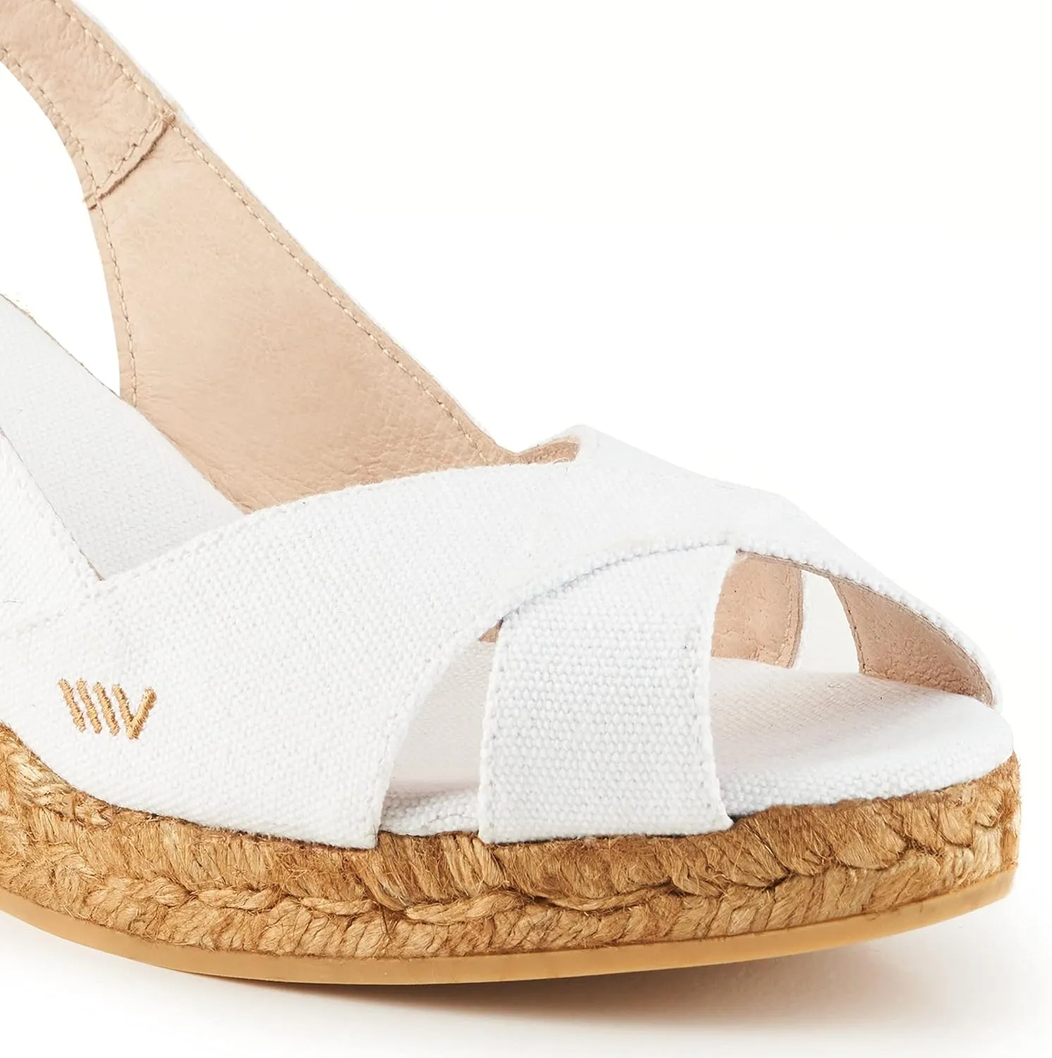 Viscata Llansa Canvas Wedge with Elegant Buckle Flattering 2  Slingback Heel Women's Sandals with Breathable Organic Cotton Canvas and 100% Natural Jute Midsole for all Casual Occasions