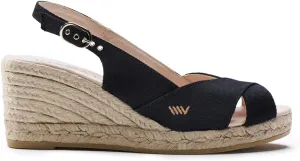 Viscata Llansa Canvas Wedge with Elegant Buckle Flattering 2  Slingback Heel Women's Sandals with Breathable Organic Cotton Canvas and 100% Natural Jute Midsole for all Casual Occasions