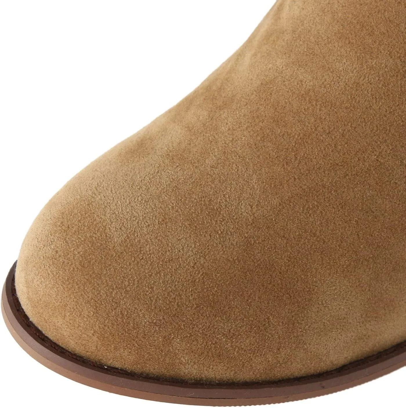 Women Knee Length Boots Chunky Heel Pointed Toe Boots Pull On Party Dress Casual Booties Suede Slouch Riding Boots