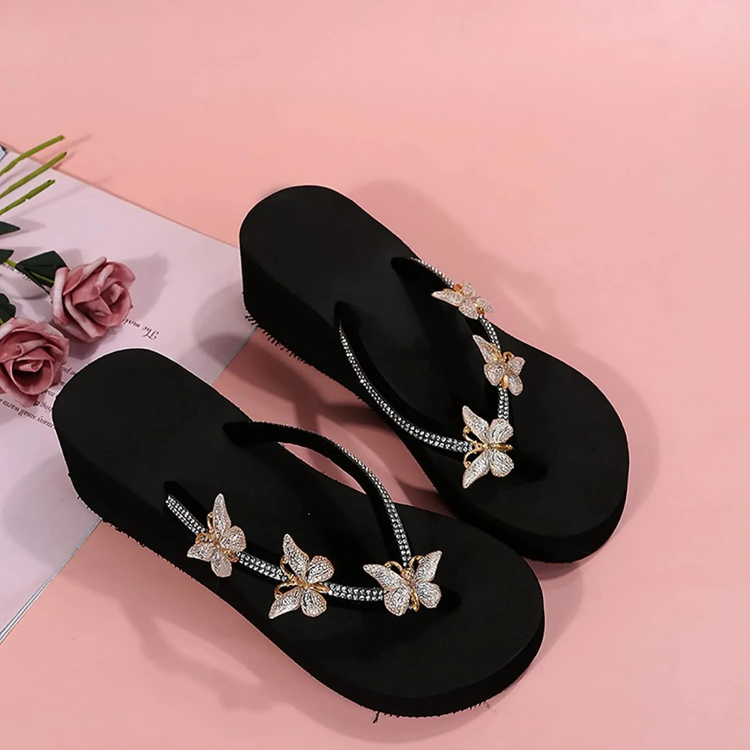 Women's Flip Flops 2025 Chunky Wedge Sandals Comfort Foam Platform Thongs Summer Beach Sandal Walking Slippers Shoes