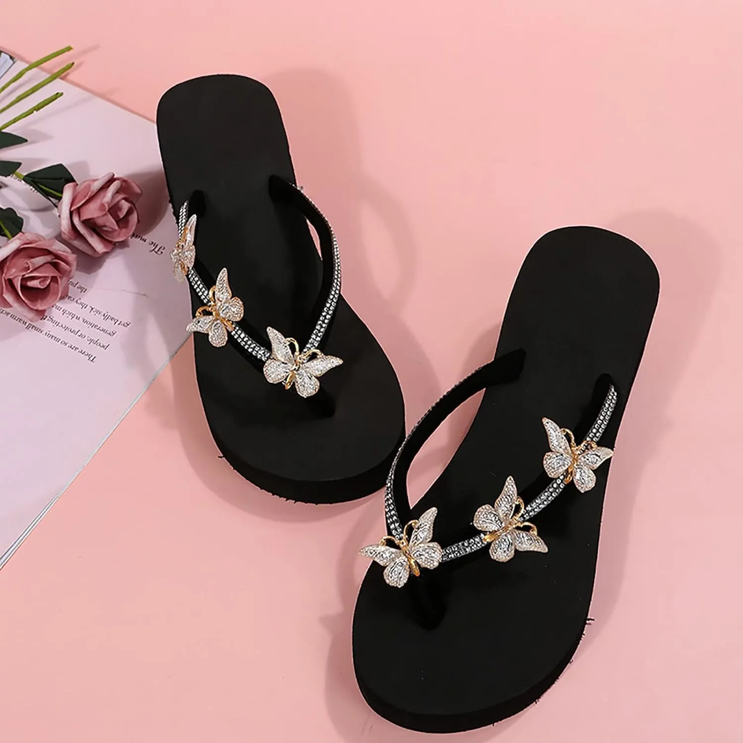 Women's Flip Flops 2025 Chunky Wedge Sandals Comfort Foam Platform Thongs Summer Beach Sandal Walking Slippers Shoes