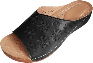 Womens Wedge Sandals Open Toe Comfortable Walking Platform Slides Orthopedic Sandal Casual Slip on Summer Shoes